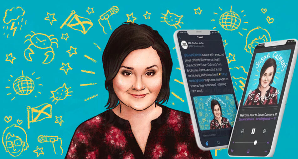 Savukoski, L. (2020). Susan Calman's Mrs Brightside. [Digital]. Podcast cover illustration.
