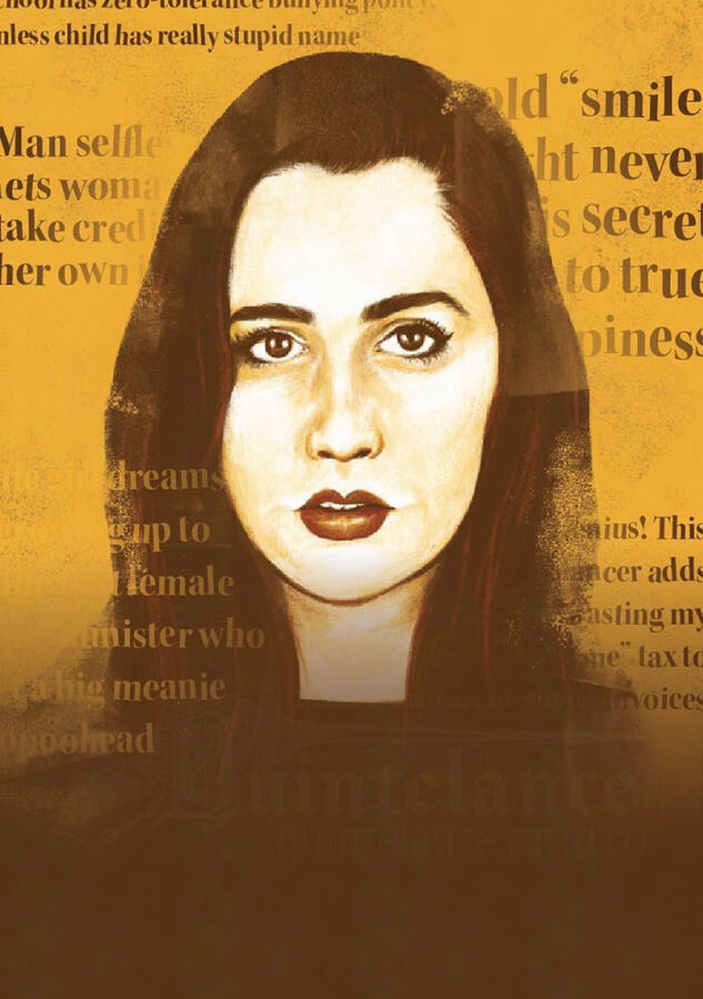 Savukoski, L. (2018). Kat Sadler [Digital]. Article illustration for The Independent Comedy Appreciation Society magazine.