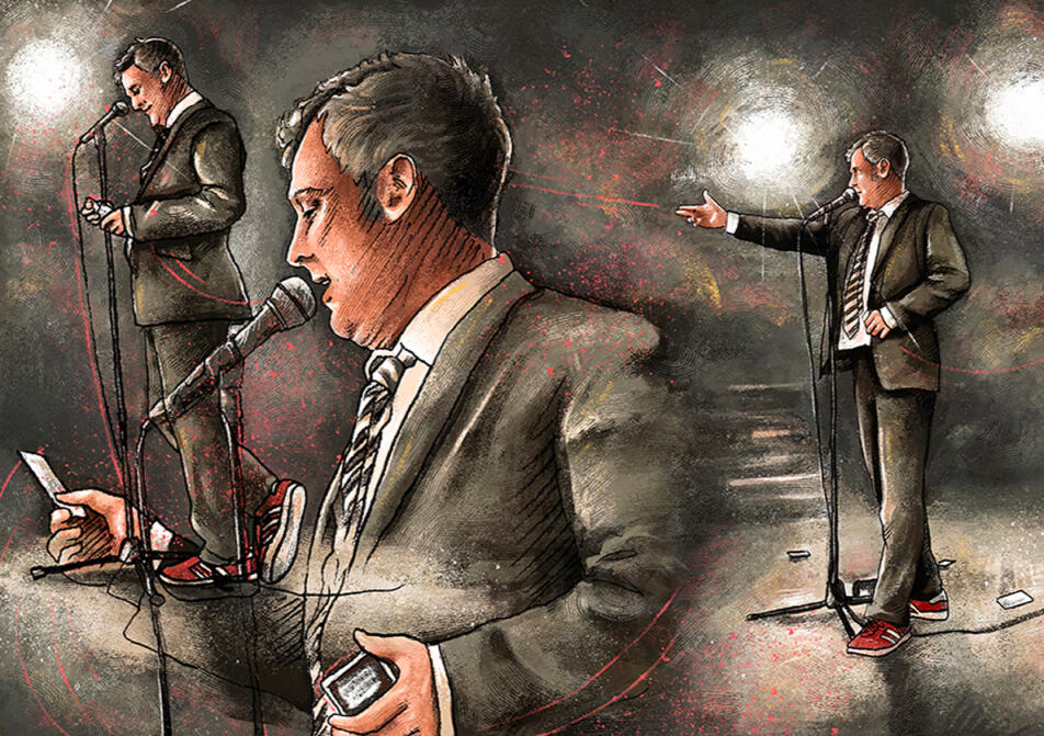 Savukoski, L. (2018). Tim Key. [Digital]. Reportage illustration from Where is my mind? - An Illustrated Account of the Edinburgh Fringe.